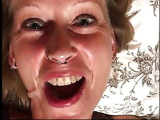 Andrea S. gargeling and swallowing Cum facial amateur